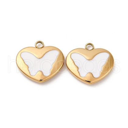 304 Stainless Steel Enamel Charms STAS-L022-008G-B-1