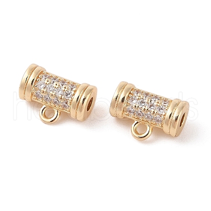 Brass Pave Clear Cubic Zirconia Beads KK-N256-08G-E-1