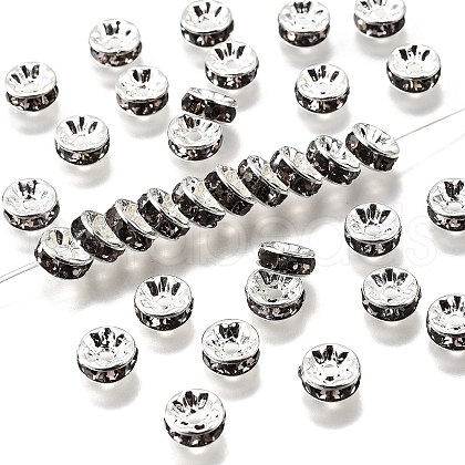 Brass Grade A Rhinestone Spacer Beads RB-A014-Z8mm-12S-1