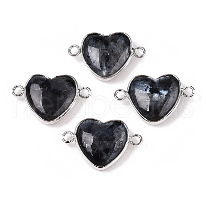 Natural Larvikite Love Heart Pendants G-T138-205K-P-1
