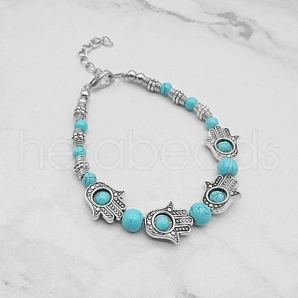 Synthetic Turquoise Bead Braceles PJ9354-1-1