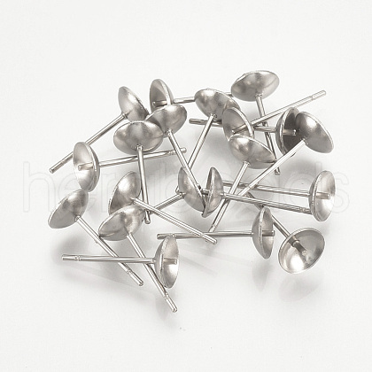 304 Stainless Steel Stud Earring Findings STAS-T019-6-1