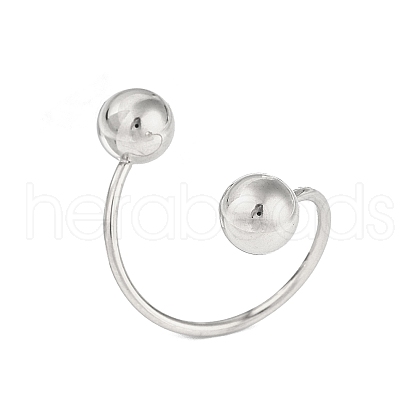 Non-Tarnish 304 Stainless Steel Round Open Cuff Rings RJEW-S418-06P-1