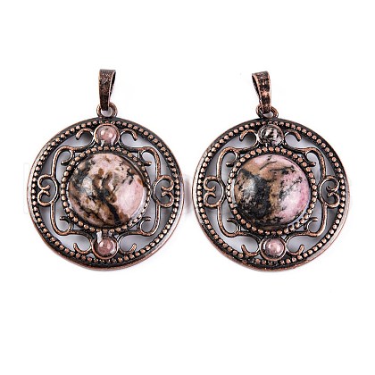 Natural Rhodonite Pendants G-Q158-03-11-1