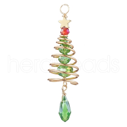 Copper Wired Glass Pendants PALLOY-JF02704-1
