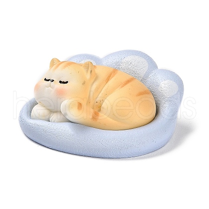 Resin Sleep Animal Figurines Ornament DJEW-Z003-02C-1