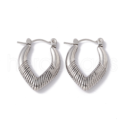 Non-Tarnish 304 Stainless Steel Teardrop Hoop Earrings for Women EJEW-E199-13P-1