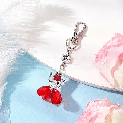 Angel Glass Pendant Decorations HJEW-MZ00261-01-1