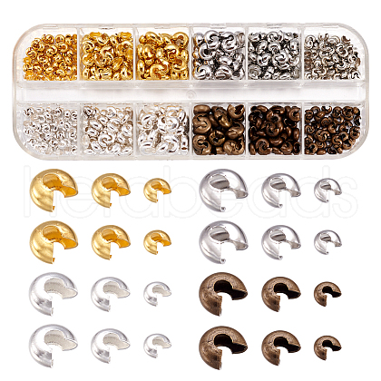 Brass Crimp Beads Covers KK-TA0007-01-1