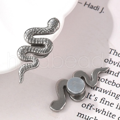 304 Stainless Steel Snake Clip-on Earrings EJEW-B116-03P-1