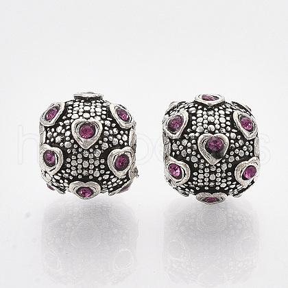Antique Silver Plated Alloy European Beads X-MPDL-S067-16-1