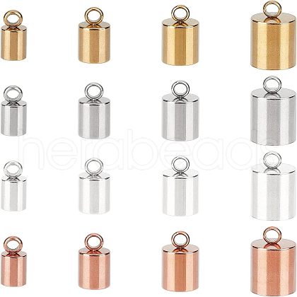 Unicraftale 32Pcs 16 Style Ion Plating(IP) 304 Stainless Steel Cord Ends STAS-UN0027-89-1