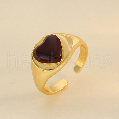 French Style S925 Sterling Silver Heart Cuff Ring for Women YF0840-1