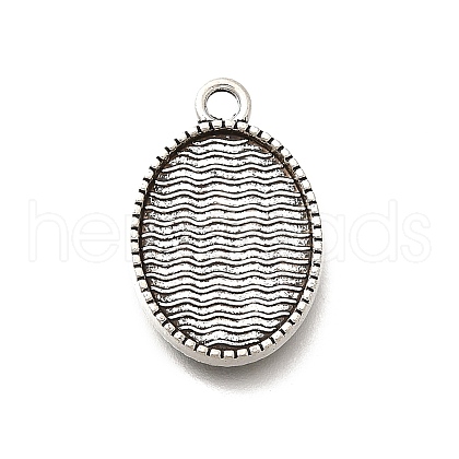 Tibetan Style Oval Alloy Pendant Cabochon Settings PALLOY-D291-39AS-1