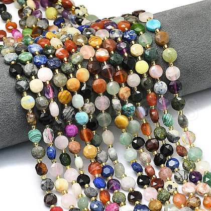 Natural & Synthetic Mixed Gemstone Beads Strands G-C116-A44-02-1