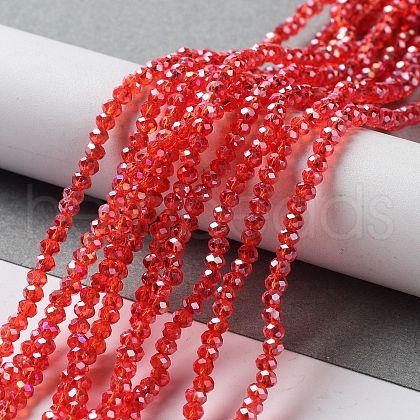 Electroplate Glass Beads Strands X-EGLA-R048-2mm-03-1