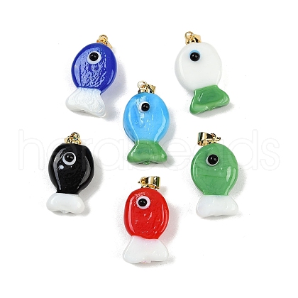 Handmade Lampwork Pendants LAMP-A007-01G-01-1