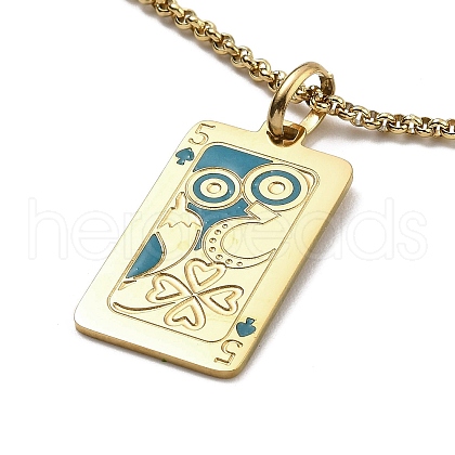 304 Stainless Steel Tarot Pendant Necklaces NJEW-A016-01C-1