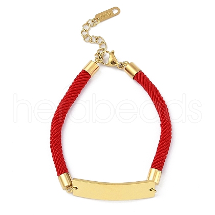 Ion Plating(IP) 304 Stainless Steel ID Bracelets for Women BJEW-K254-20G-02-1