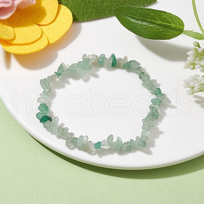 Natural Green Aventurine Chips Beaded Stretch Bracelets for Women BJEW-JB10046-04-1