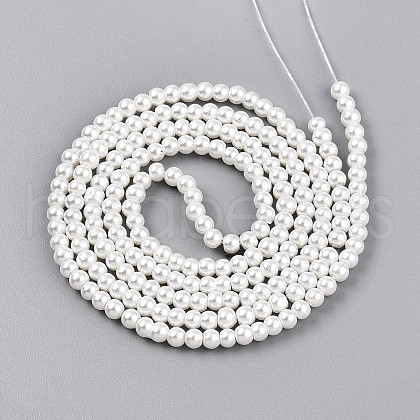 Baking Painted Pearlized Glass Pearl Bead Strands HY-T002-02A-01-1