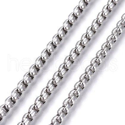 Tarnish Resistant 304 Stainless Steel Box Chains STAS-P219-23-E-1