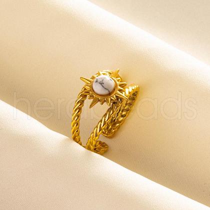 304 Stainless Steel Sun Cuff Rings DM8672-9-1