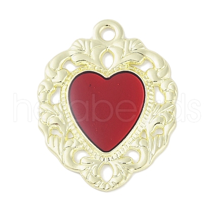 Rack Plating Alloy Enamel Pendants PALLOY-F018-23G-01-1