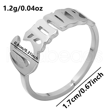 Non-Tarnish Adjustable Stainless Steel Constellations Cuff Ring for Couples TY6304-7-1