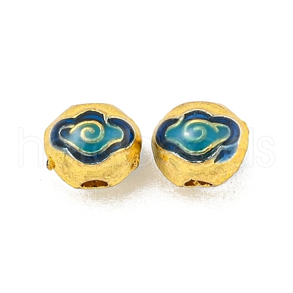 Rack Plating Brass Enamel Beads KK-P277-36G-01-1