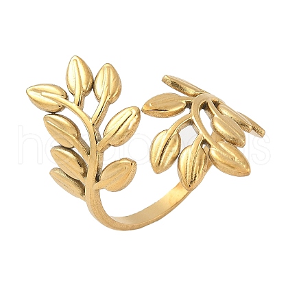 304 Stainless Steel Adjustable Open Cuff Rings for Women RJEW-U060-03G-G-1