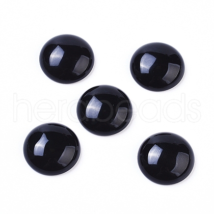 Natural Dyed & Heated Black Agate Cabochons X-G-L510-12C-03-1