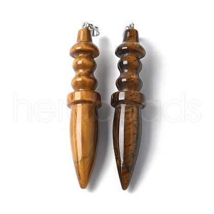 Natural Tiger Eye Pendants G-C187-02A-1