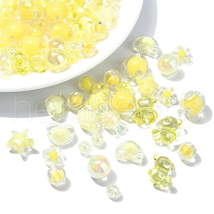 120Pcs 12 Styles Mixed Styles Acrylic Beads MACR-YW0003-05J-1