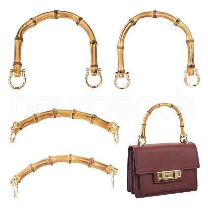 Beadthoven 2 Style Bamboo Bag Handles FIND-BT0001-28-1
