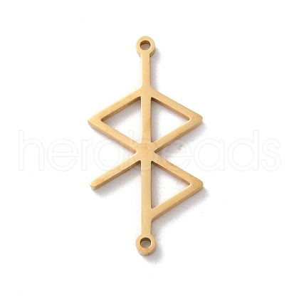 304 Stainless Steel Amulet Rune Love Peace Connector Charms STAS-S149-09G-1