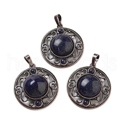Synthetic Blue Goldstone Pendants G-Q158-03A-R12-1