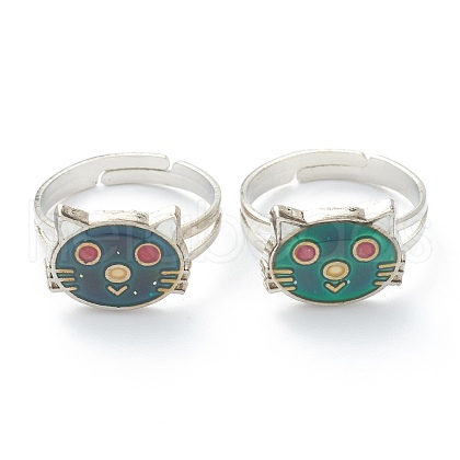 Adjustable Iron Finger Rings RJEW-B032-12P-1