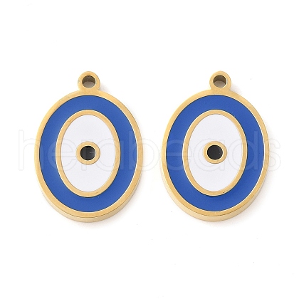 304 Stainless Steel Enamel Pendants STAS-L022-102G-1