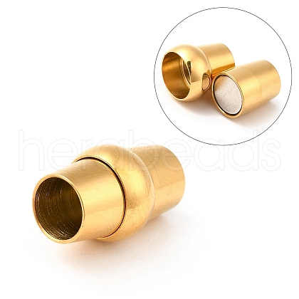 304 Stainless Steel Magnetic Clasps with Glue-in Ends STAS-K006-09B-6mm-1