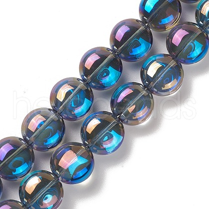 Transparent Electroplate Glass Bead Strands EGLA-P049-01A-FR02-1