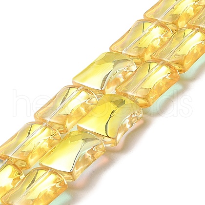 Transparent Electroplate Glass Beads Strands EGLA-H103-HP01-1