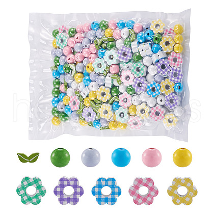 Craftdady Spray Painted Natural Wooden Beads WOOD-CD0001-33-1