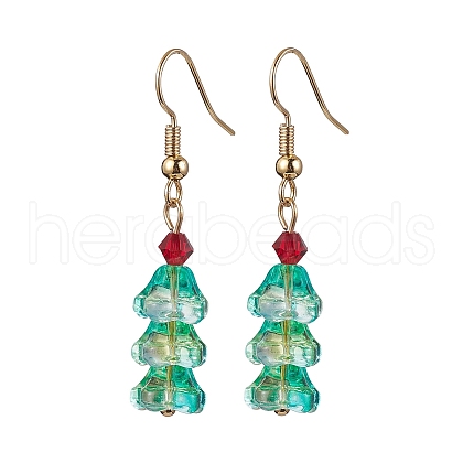 Glass Dangle Earrings EJEW-TA00449-1