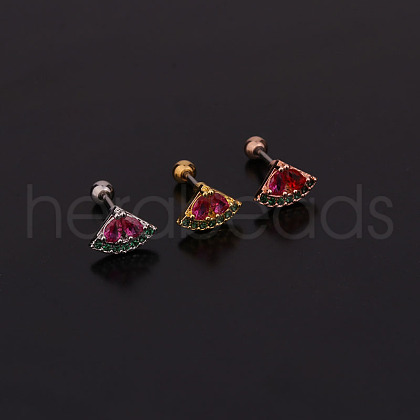 Watermelon Brass Micro Pave Cubic Zirconia Cartilage Earrings for Women WG9FBC0-23-1