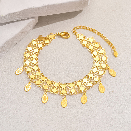 Exquisite Middle Eastern Style Brass Coin Pendant Anklets for Women YP3900-1-1