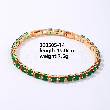Brass Rhinestone Link Bracelets for Women XO6953-10-1