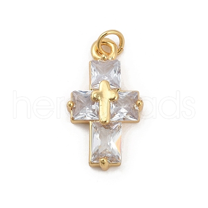 Rack Plating Brass Cubic Zirconia Pendants KK-G451-23G-1