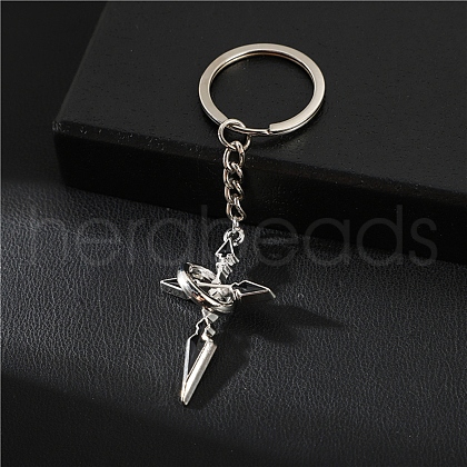 Zinc Alloy Cross Pendant Keychain PW-WG9FFC8-02-1