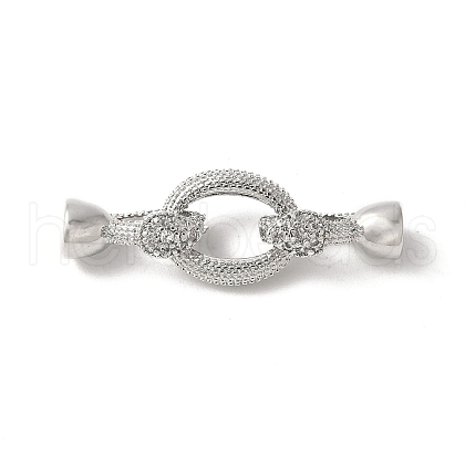 Brass Micro Pave Clear Cubic Zirconia Fold Over Clasps KK-M320-11P-1